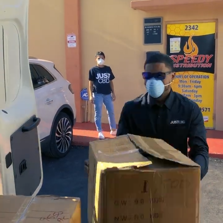 JustCBD Responds to COVID19 by Donating Face Masks to Homeless - Miami Rescue Mission, Florida